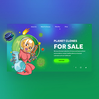 Planet Clones Website Ui Design cannabis clones design graphic design illustration logo photography product design ui ui design ux ux design web design weed