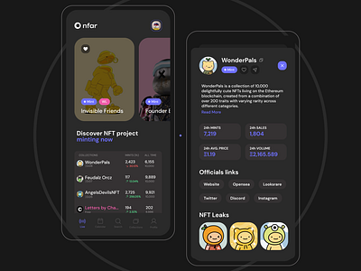 Mobile app for NFT Minting Live bank crypto design finance français mint mobile app design nft simonbiossac ui ux