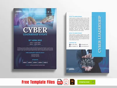 Cyber Security Leadership Brochure Design a4 size branding creative tech flyer cyber leadership design cyber security brochure design design graphic design illustration illustrator print design rkddesigns rkdgraphic.com tech event flyer