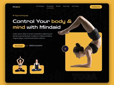 Modern yoga or meditation website template creative meditation ui ui ux ui design user experience design user interface design ux ux design website design yoga yoga website