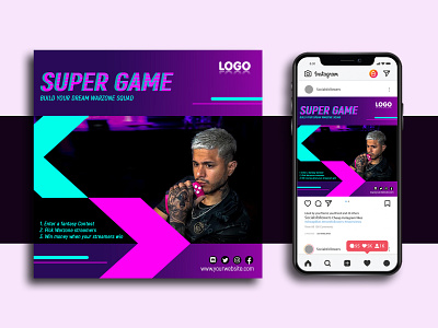 Gaming Social Media Template । Gaming Banner Design ads banner banner design branding design e sports esports facebook free game gaming instagram instagram post media post social social media social media ads template top