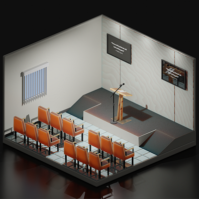 Kingdom Hall 3d blender digital artwork illustration isometric