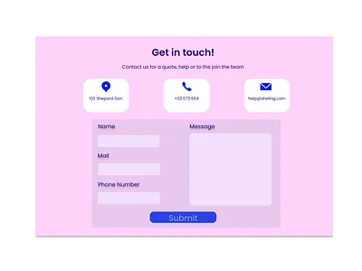 Contact Form app design ui ux