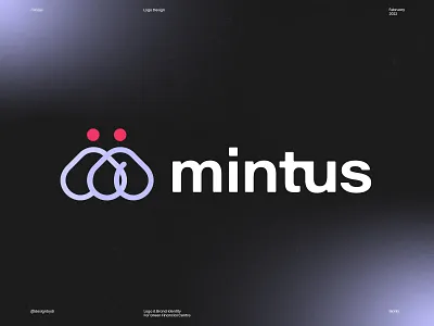 mintus logo for crypto platform blockchain brand identity branding connect crypto dating graphicdesign heart identity logo logos mark metaverse minimal monogram pepole