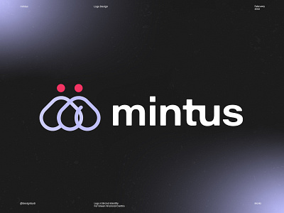 mintus logo for crypto platform blockchain brand identity branding connect crypto dating graphicdesign heart identity logo logos mark metaverse minimal monogram pepole