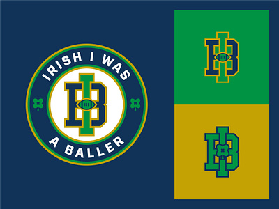 Irish I Was A Baller design fantasy football logo