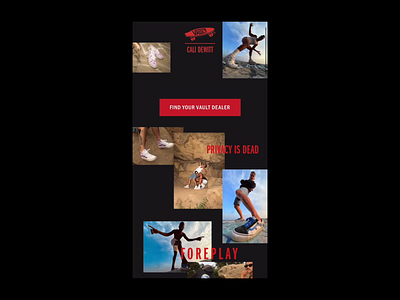 VANS X CALI DEWITT MOBILE cali dewitt design iphone landing page mobile ui user interface vans vault web web design