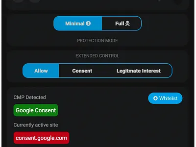 Consent Right - Mockups browser extension ui