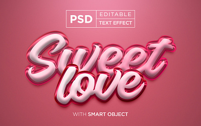 sweet love 3d typography text effect, romance banner typography 3d cute design editable effect effects font graphic design happy logo love love story motion graphics romance romantic style sweet text typography valentines day