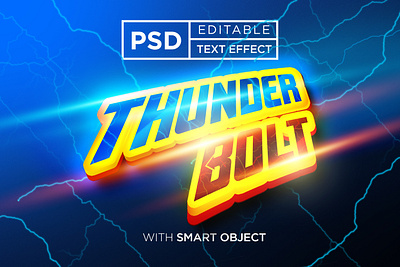 thunder bolt editable text effect , lightning bolt typography 3d background bolt charge design effect effects electric font graphic design lettering lightning mockup neon storm style text thunder typeface typography