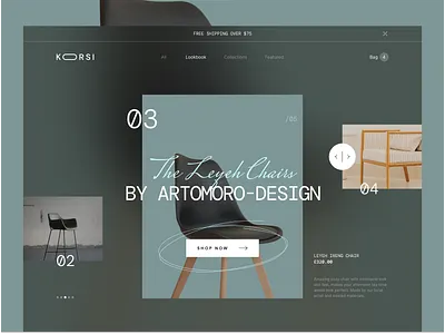 KOORSI - Furniture Landing Page chair furniture hero section homedecor homepage interior interior design landing page market minimal property shop sofa store table ui uiux ux web design website
