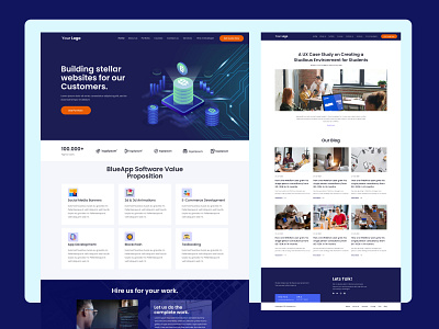 Blueapp Software Solution - Tech Website blockchain ui blueapp ui design service ui startup ui tech ui