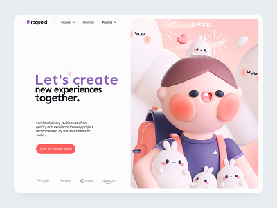 Peace in the World! 3d 3d art 3d kawaii animals branding character character 3d character kawaii clouds colors cute design dribbble happy valentines day illustration kawaii love poster rabitt ui