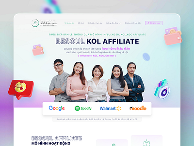 BeSoul KOL 2 Landing Page branding graphic design landing page ui ux xd