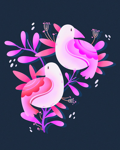 Birds of Paradise aesthetic bird birds colorful design graphic design illustration neon procreate toucans