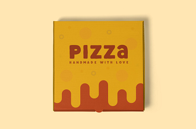 Minimal Pizza Box Design cheese dribble flat food minimal packaging pizza