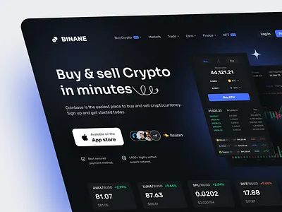 Cryptocurrency Landing page - sadekud cryptocurrency landing page dark ui web design