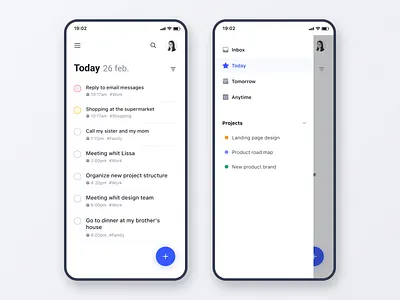 Todo list App app check list clean menu minimal productivity task manager tasks todo todo list todolist ui