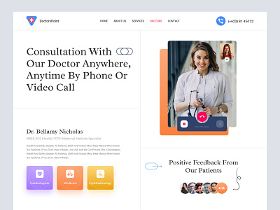 Online Doctor Consultation branding creative design landing page minimal online doctor consultation ui ux web webdesign website