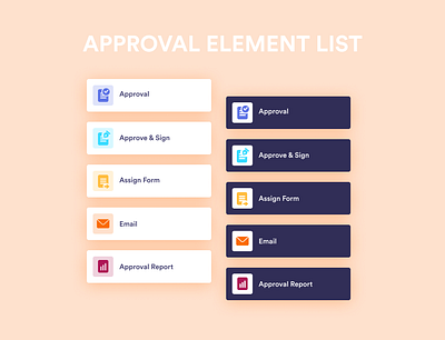 Approval Element List approval design element icon element list elements icon icons jotform product product design ui ui design uiux vector workflow