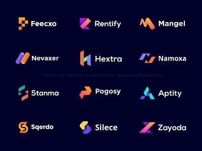 Geometric Logo Design Collection | Modern Letter Logo. abstract app icon brand identity design branding branding identity design geometric graphic design iconic logo letter logo logo logo design minimal minimalist modern negative space logo pixel ship logo tech logo technology logo