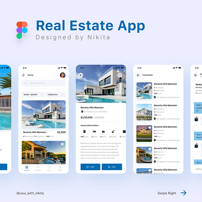 Real Estate App design figma realestateapp ui uidesignchallenge uiux ux