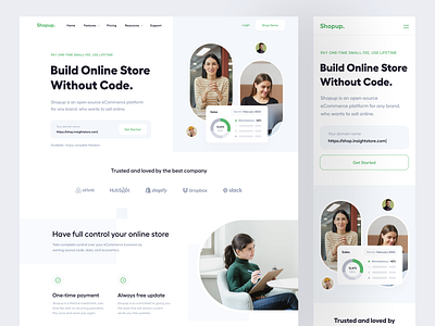 Shopup - Landing Page analytic clean design designer ecommerce landing page saas sales sass shop store ui uidesign ux uxdesign web web design website