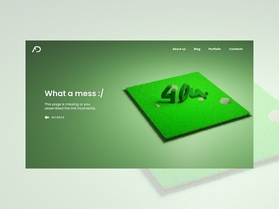 404 Error Page Design, Mess Garden. 3d 404 404 error page 500 blank page design blender error page mess 404 ui