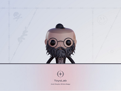 Badass 3D Stylized Bubblehead Character 3d 3d art 3d design beard blender blendercycles bubblehead cap character funko glasses illustration stylized t shirt toxic