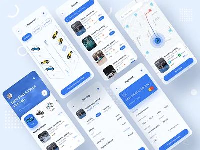 Parking Mobile App animation app design branding design driving app mobile app parking app parking app design ui ui designer uiux uiux designer userinterface ux ux designer