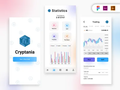 Crypto Wallet and Exchange App app crypto app crypto app ui crypto exchange crypto finance crypto mangement crypto wallet design finance app graphic design ios ui design mobile app mobile app design ui