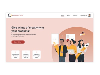Creative Circle Landing Page design ui ui design user interface ux website