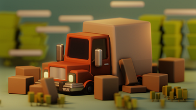 Low-Poly Truck 3d childrens art illustration lowpoly toy design