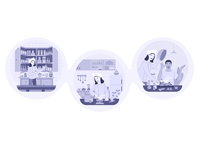 Concept Illustrations - Pantry, Kitchen, Serve india