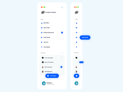 Sidebar Navigation for Dashboard blue concept design desktop icon light menu nav navigation nav bar slidebar sliderbar navigation ui website white