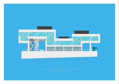 Museum of contemporary art, Zagreb, Croatia arhitecture building croatia illustration illustrator minimalist museum vector zagreb