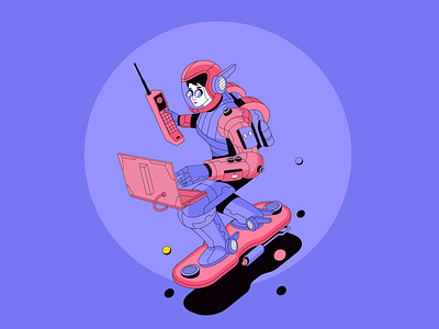 space cruiser animation design illustration motion graphics vector