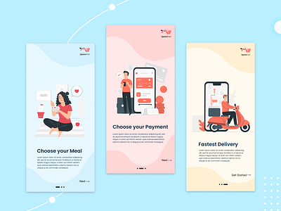 ZpoonFed Onboarding Screen app branding design food delivery app graphic design homepage ui illustration logo onboarding screen product design ui ui design ui ux ux vector visual design web