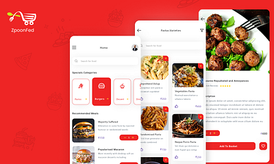 ZpoonFed app branding design food delivery app homepage ui illustration logo logo design product design ui ui design ui ux ux vector visual design web