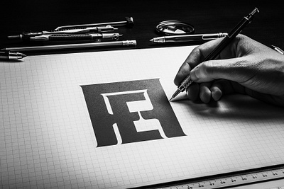 AE Monogram - Presentation black black and white brand branding design designer graphic design graphic designer hour glass logo logo design logo designer monogram