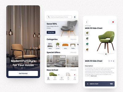 Furniture App Design app design branding creative design design furniture illustration product design ui ui furniture ui ux design ui ux designer uidesign ux design web design