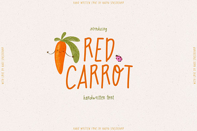 Red Carrot PlayFul Font baby badge book branding children design display font fonts graphic design handwritten kids lettering logo mockup playful playful font script serif shower