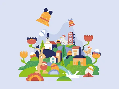 Easter & spring vibes chicken easter easter bunny graphic design illustration nature packaging spring vector