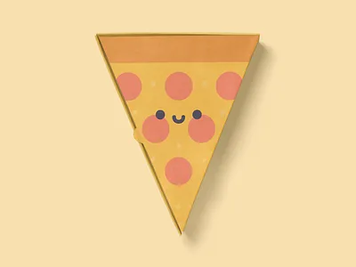 Cute Kawaii Minimal Pizza Box Design cute flat food kawaii minimal packaging pizza prompt simple weeklywarmup