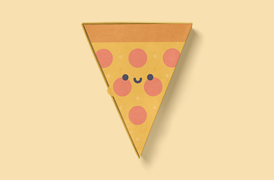 Cute Kawaii Minimal Pizza Box Design cute flat food kawaii minimal packaging pizza prompt simple weeklywarmup