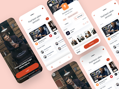 Hair Salon Mobile App UI app app ui beauty app beauty care beauty salon beauty website cosmetics development girl hair salon makeup modern online salon salon skin care spa treatment trending ui kit uiux