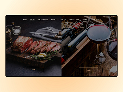 Restaurant - Steak House "Eat Meat" bottle cafe design europe food glass meat menu menu design restaurant steak ui ux wine