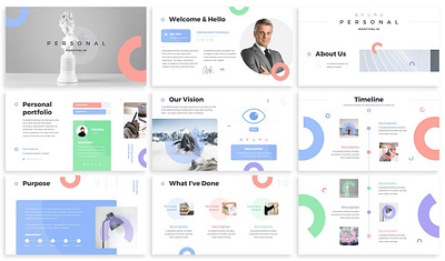 Personal - Portfolio Keynote Template branding clean compare design google google slides gradient graphic design illustration keynote keynote template pitch deck portfolio portfolio keynote purple startup ui ux vector web design