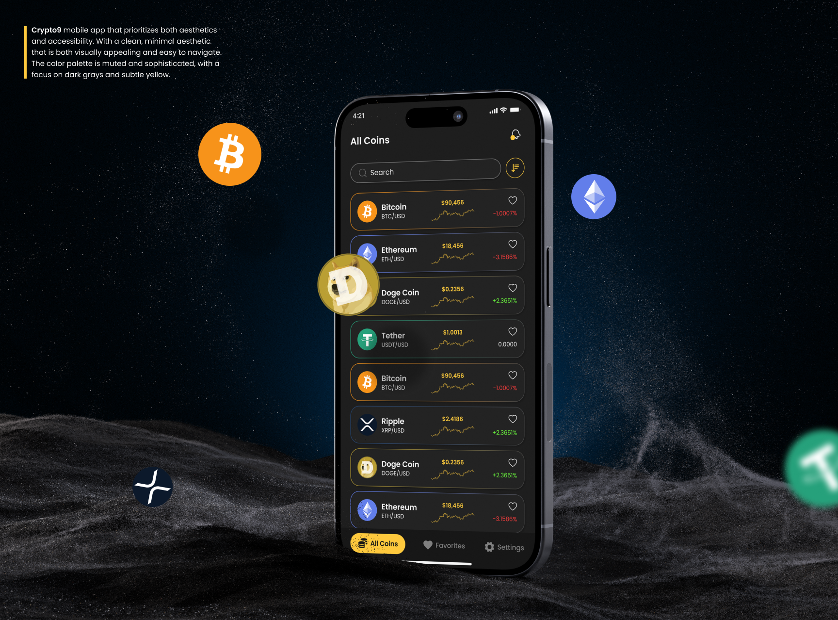 Crypto Mobile App Design bitcoin app blockchain app crypto crypto app crypto app design crypto mobile app crypto pricing dodge coin app misterhammad price chart