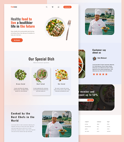 Food Landing Page animation app branding design graphic design icon illustration logo motion graphics typography ui ux vector web